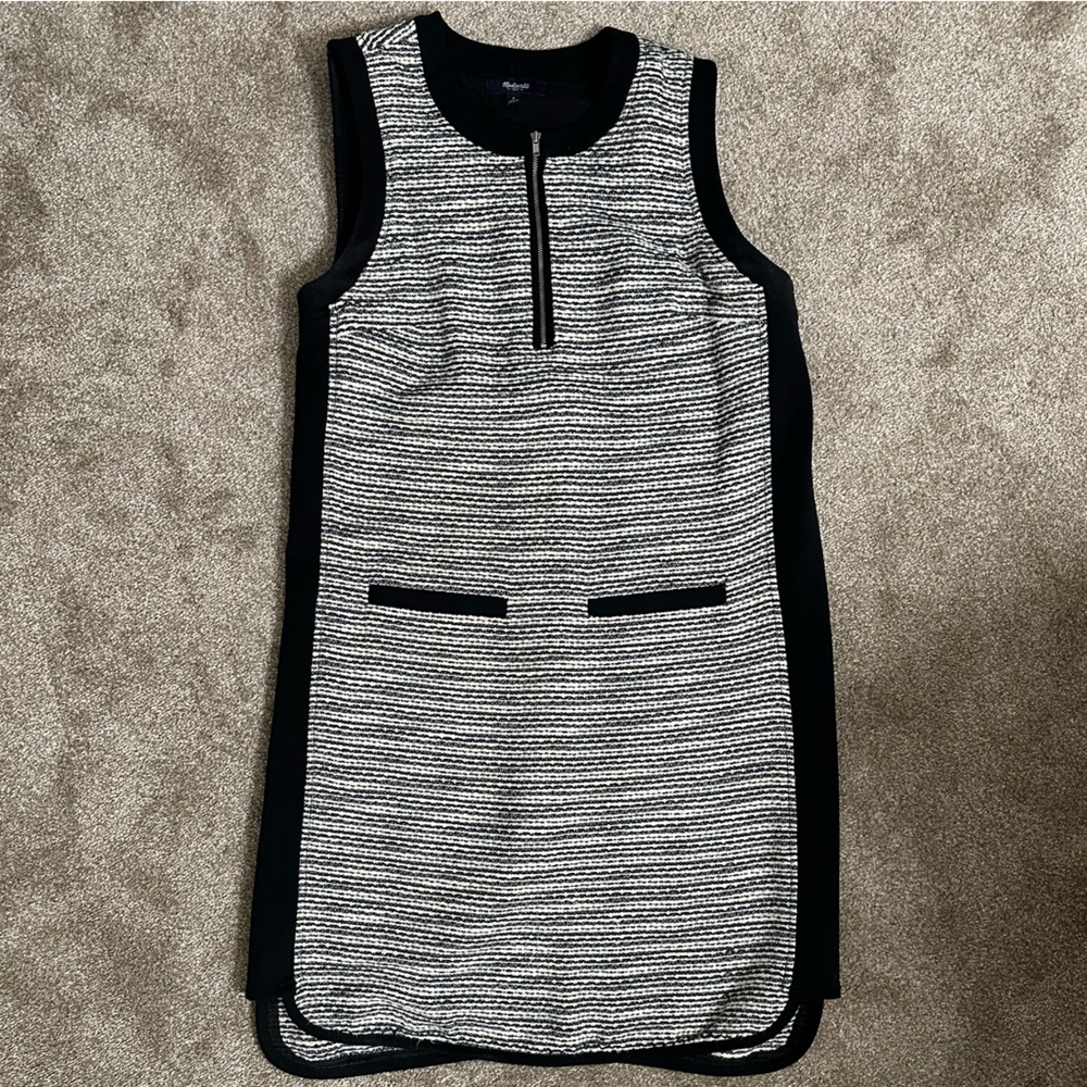 Madewell Black and White Halter Sheath Mini Dress